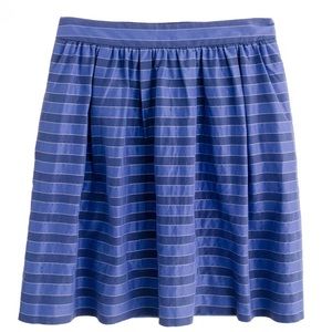 J. Crew Blue Stripe Taffeta Mini Skirt